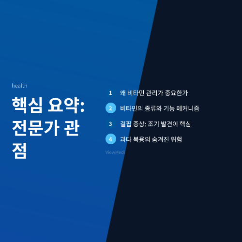 핵심 요약: 전문가 관점 - 비타민
