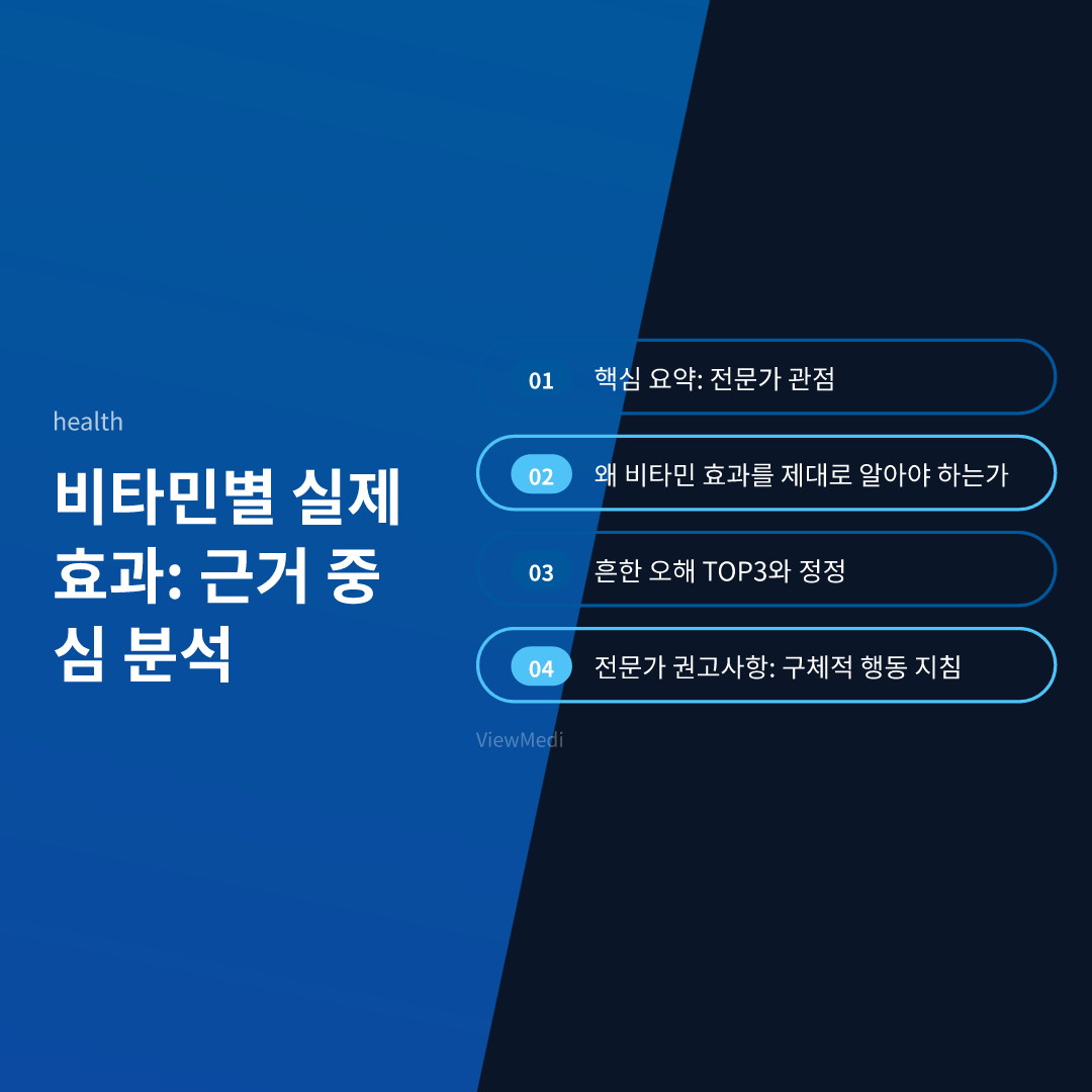 비타민 효과, 전문의가 밝히는 과학적 진실 이미지 3