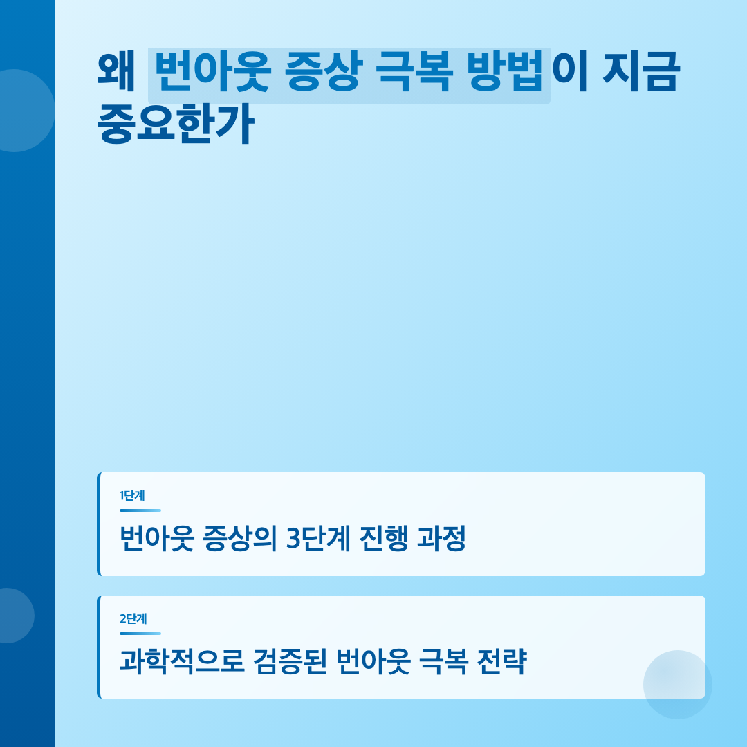 왜 번아웃 증상 극복 방법이 지금 중요한가 - 번아웃 증상 극복 방법 직장인