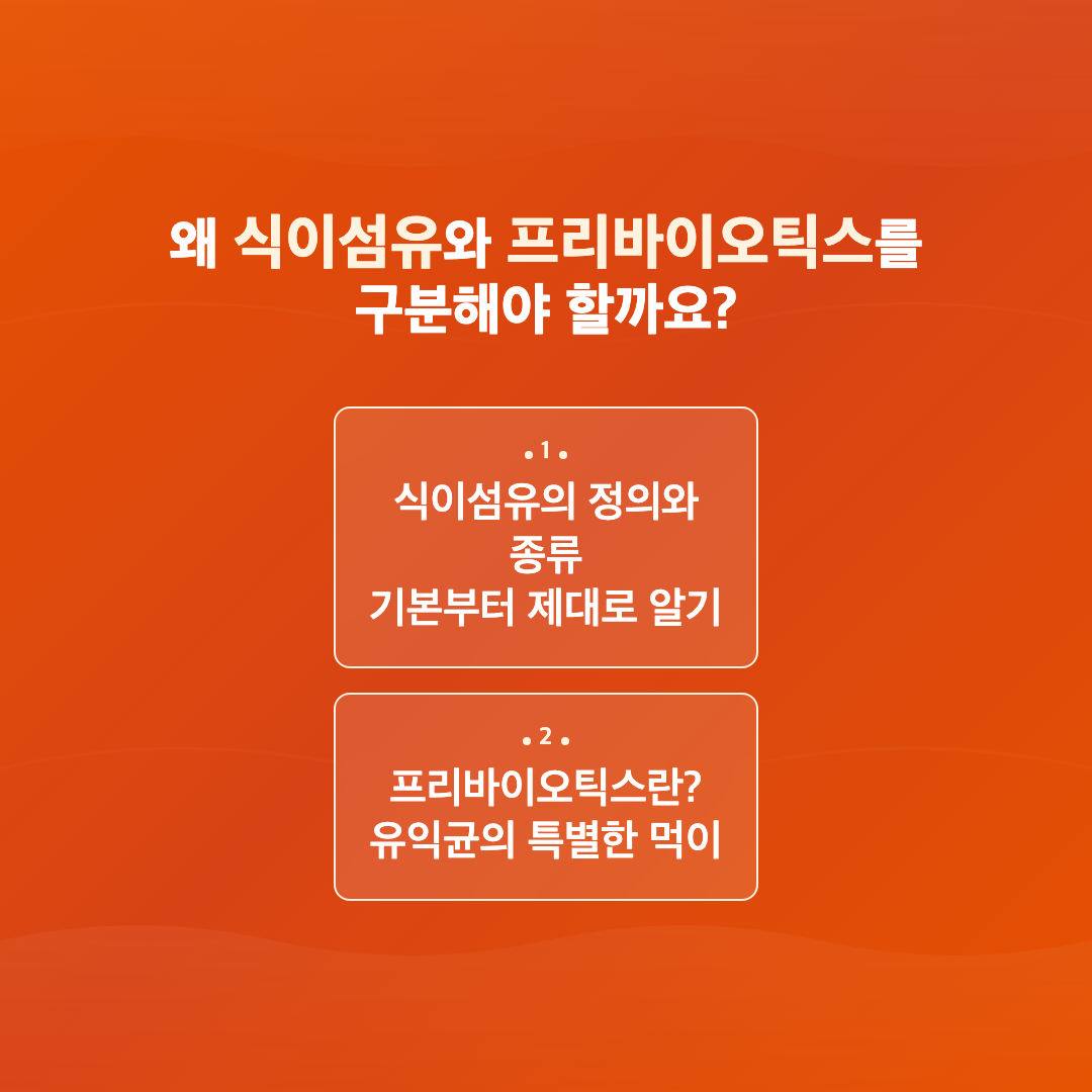 왜 식이섬유와 프리바이오틱스를 구분해야 할까요? - 식이섬유 프리바이오틱스 차이 섭취 방법