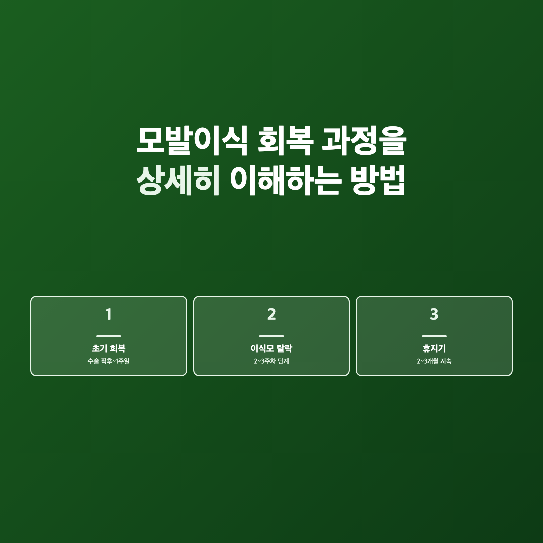 모발이식 후 회복 과정을 이해해야 하는 이유 - 모발이식 회복 과정 상세히