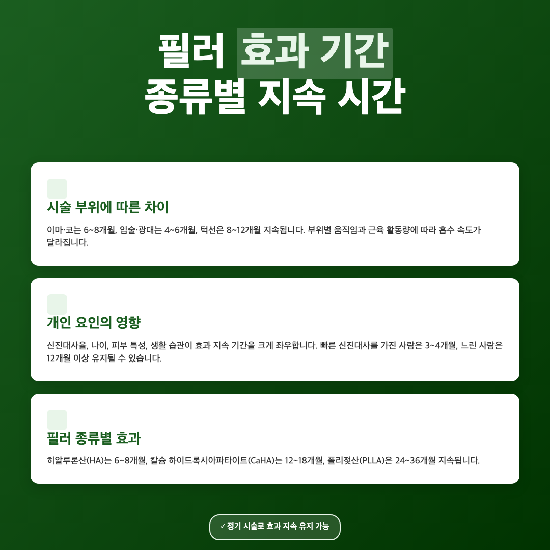 필러 종류에 따른 효과 지속 기간 - 필러 효과 기간 얼마나
