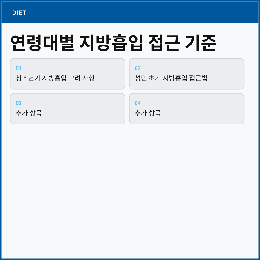 연령대별 지방흡입 접근 기준 - 지방흡입 나이 제한 최소